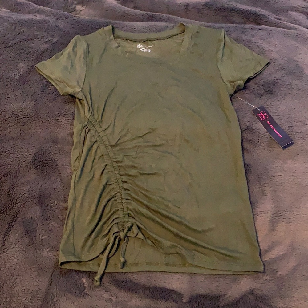 Ruched Green Shirt